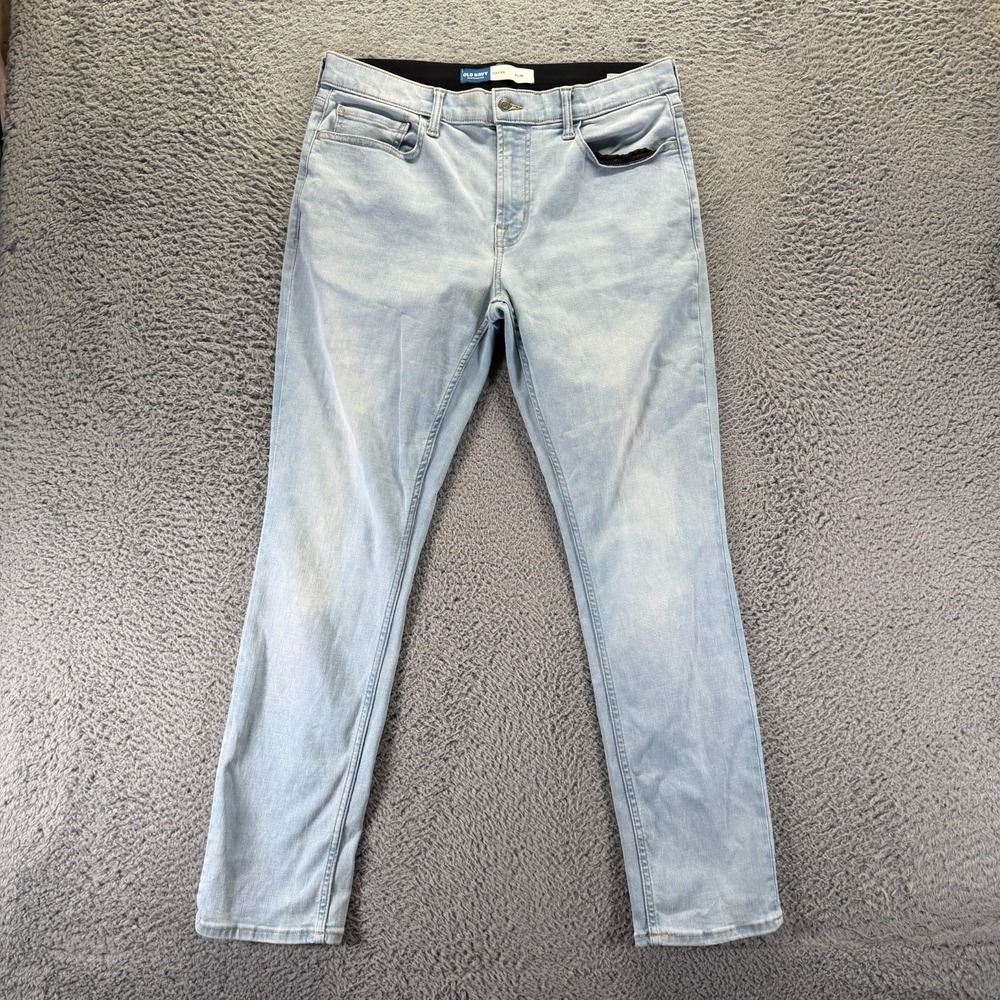 Old Navy Jeans Men's 34x32 Blue Cotton Denim Straight Slim Streetwear Stretch